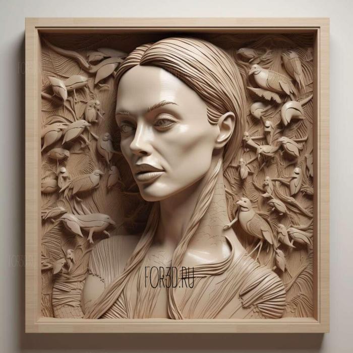 angelina jolie 3 stl model for CNC